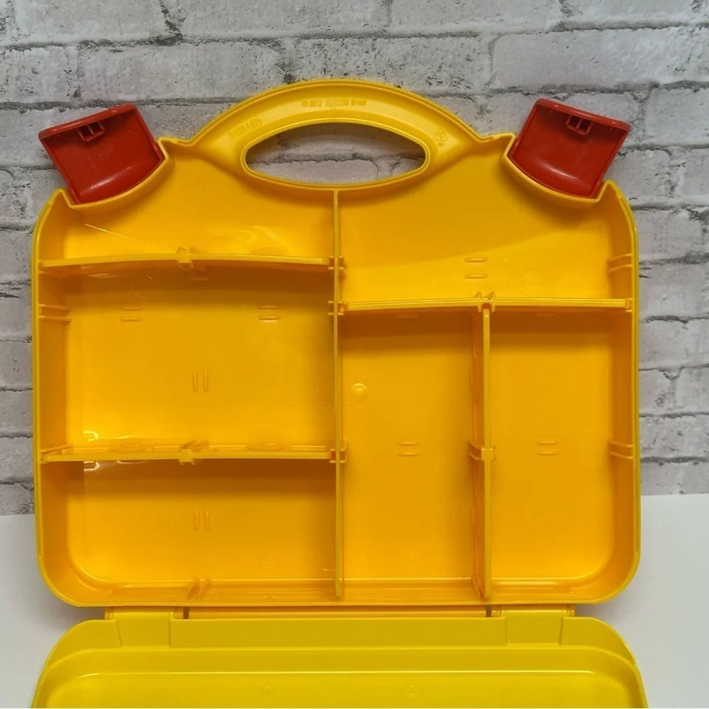 LEGO Storage Case Yellow Hard Plastic Latching Empty Storage Box Divider
